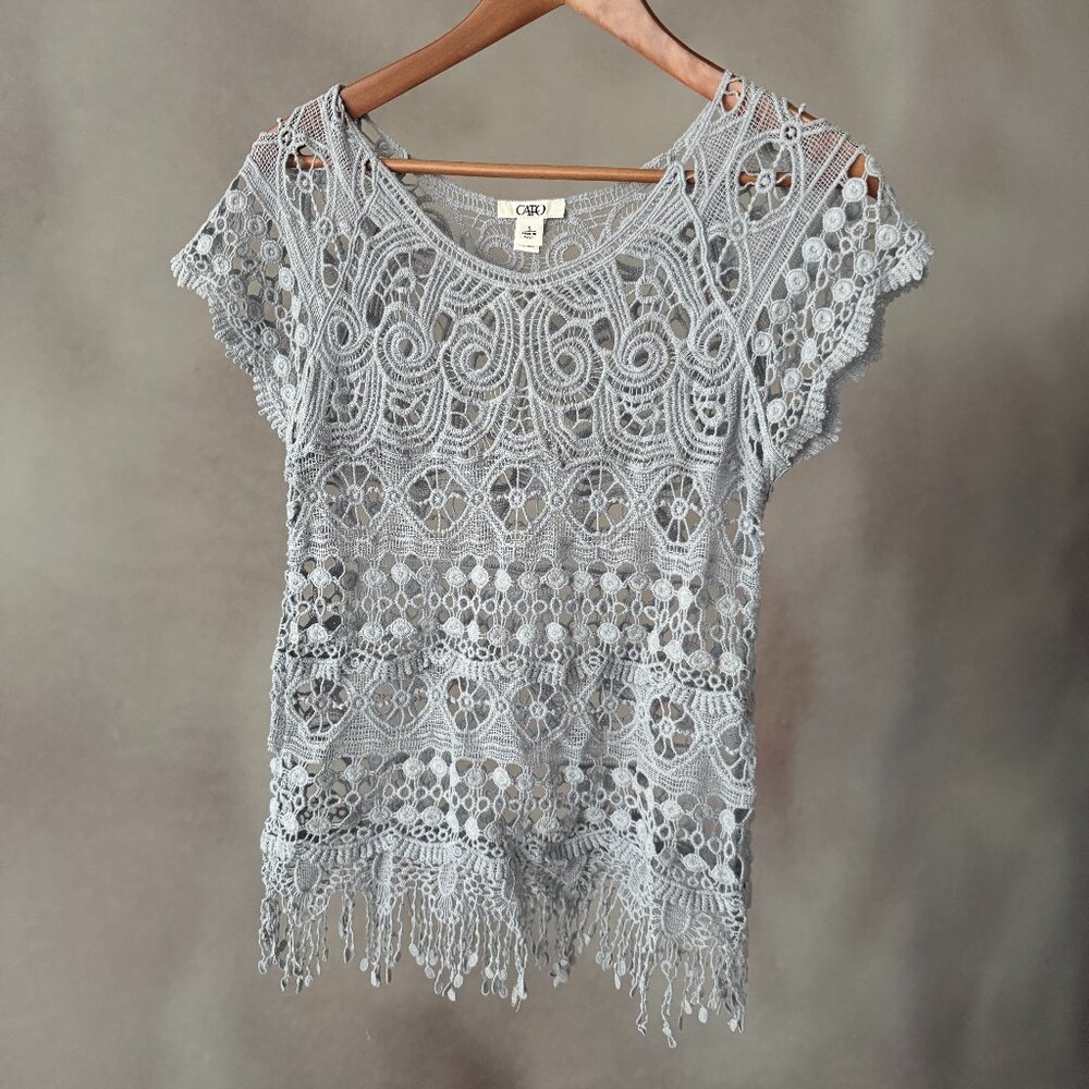 Blue crochet top